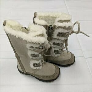 Nine West Toddler Girls Size 5 Beige Winter Boots
